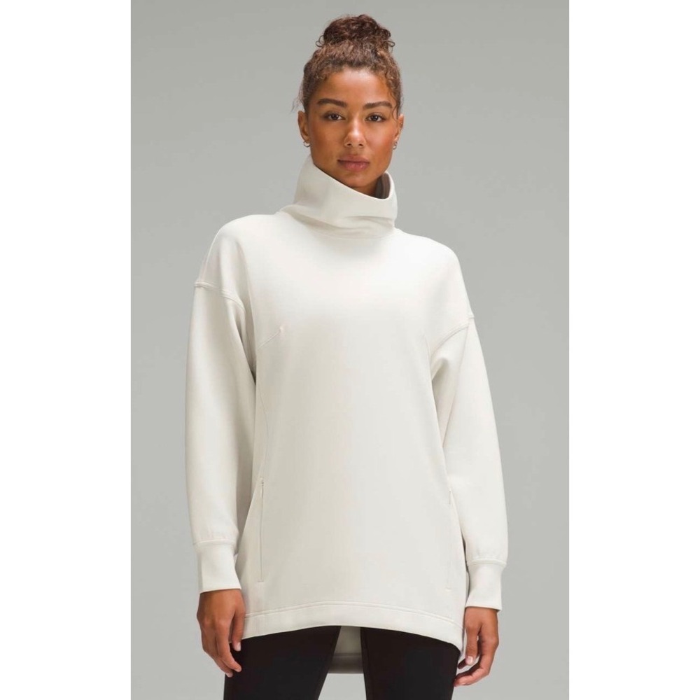 Lululemon Modal-Blend Turtleneck Tunic Pullover Sweater Bone White LW3FLGS 4